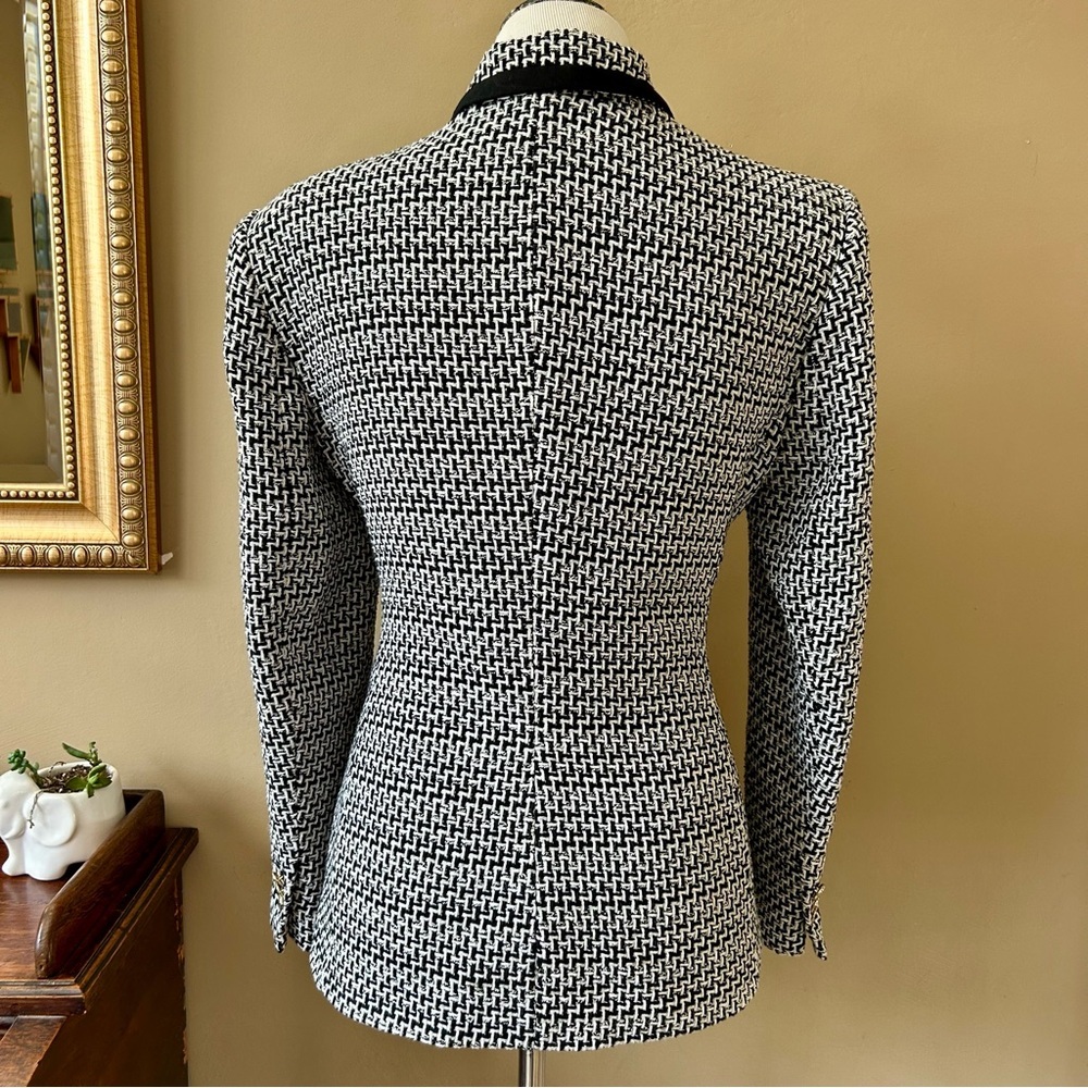 ZARA Structured Double Breasted Blazer Black White Tweed Blogger’s Favorite XL - Picture 7 of 16